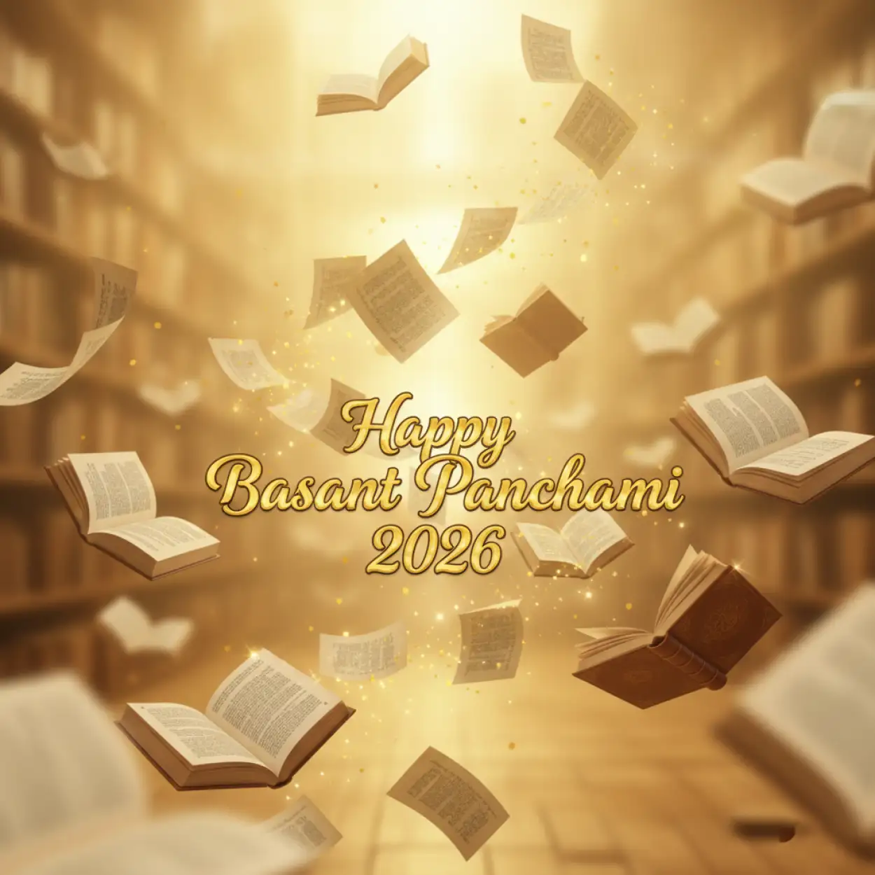 happy basant panchami 2026 knowledge day wishes image