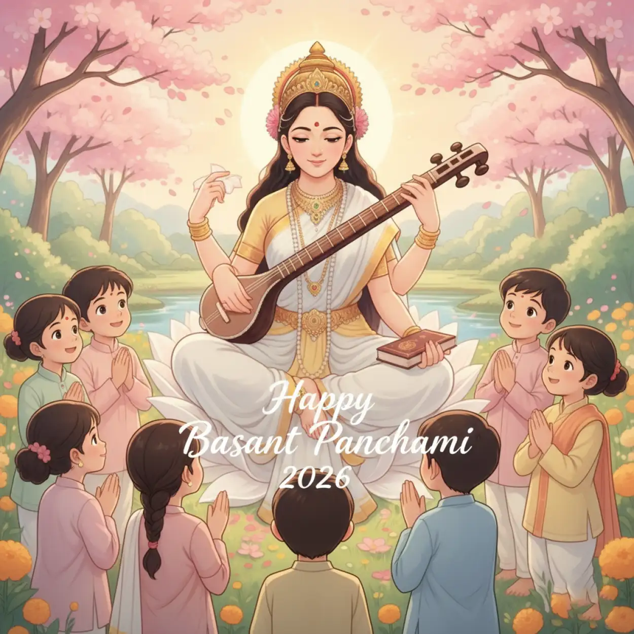 happy basant panchami 2026 saraswati mata image