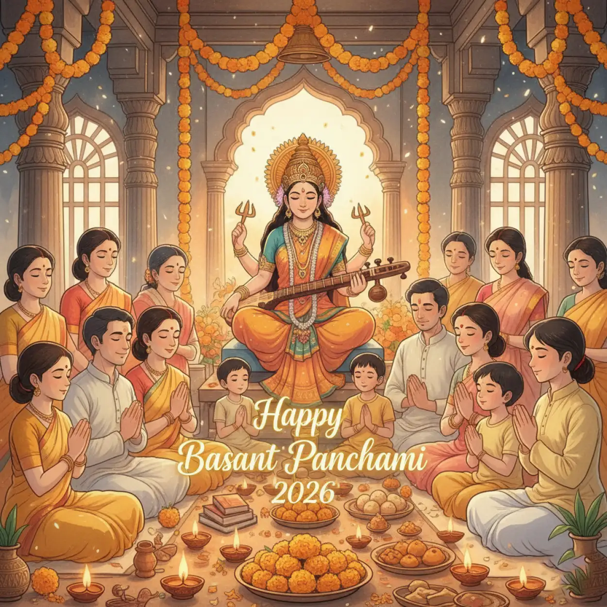 happy basant panchami 2026 traditional art