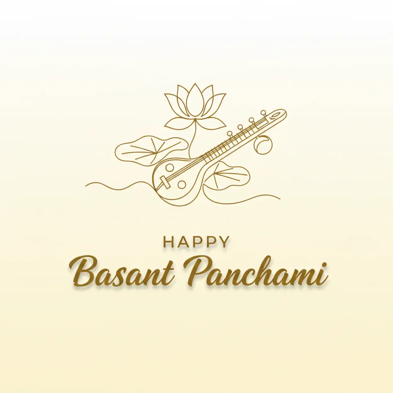 happy basant panchami banner with maa saraswati calligraphy font