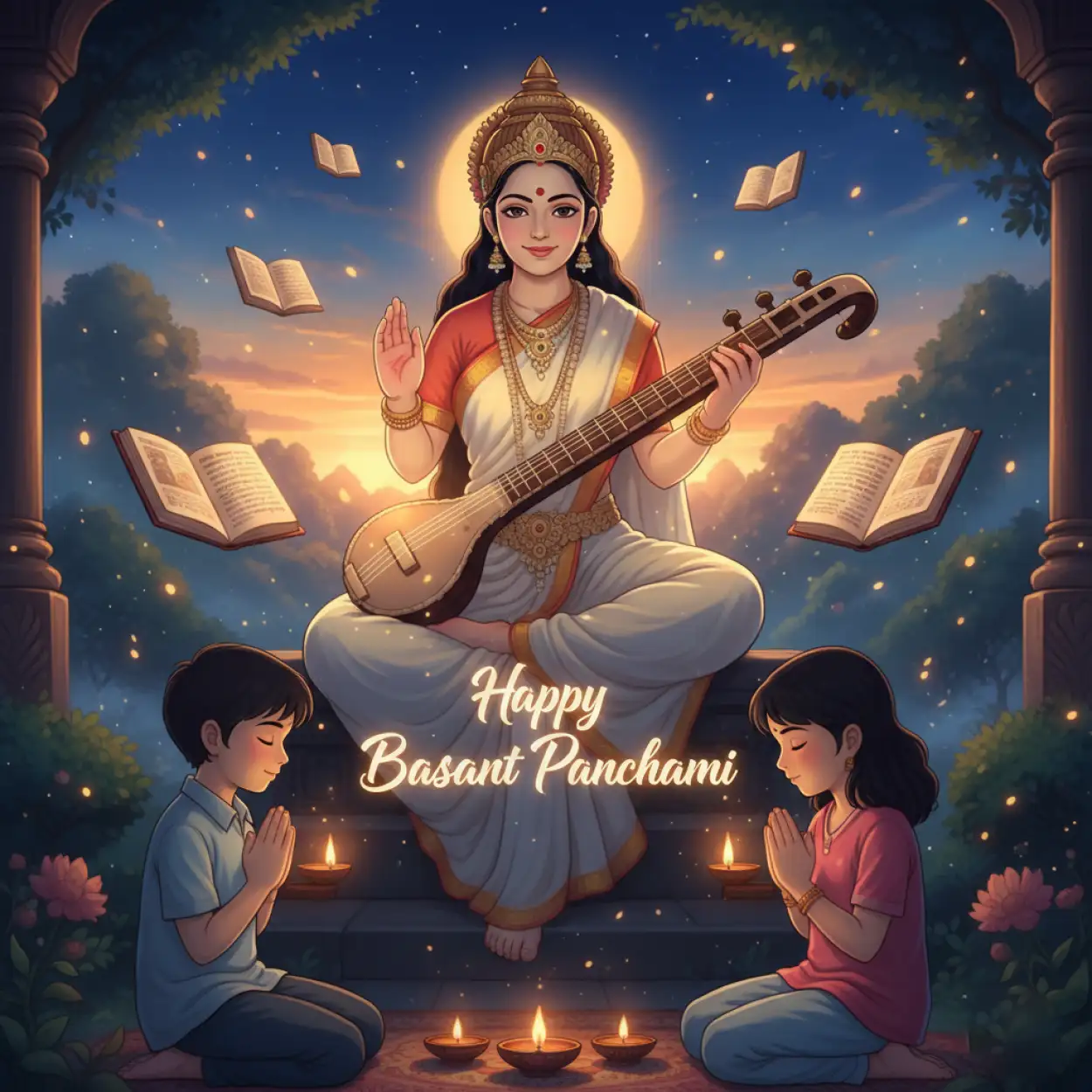 happy basant panchami wishes saraswati maa blessings