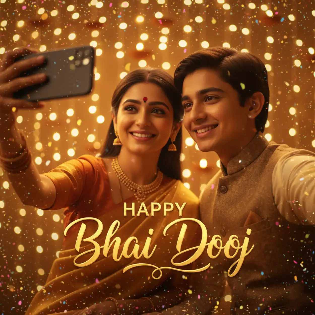 happy bhai dooj 2025 photo with diya light