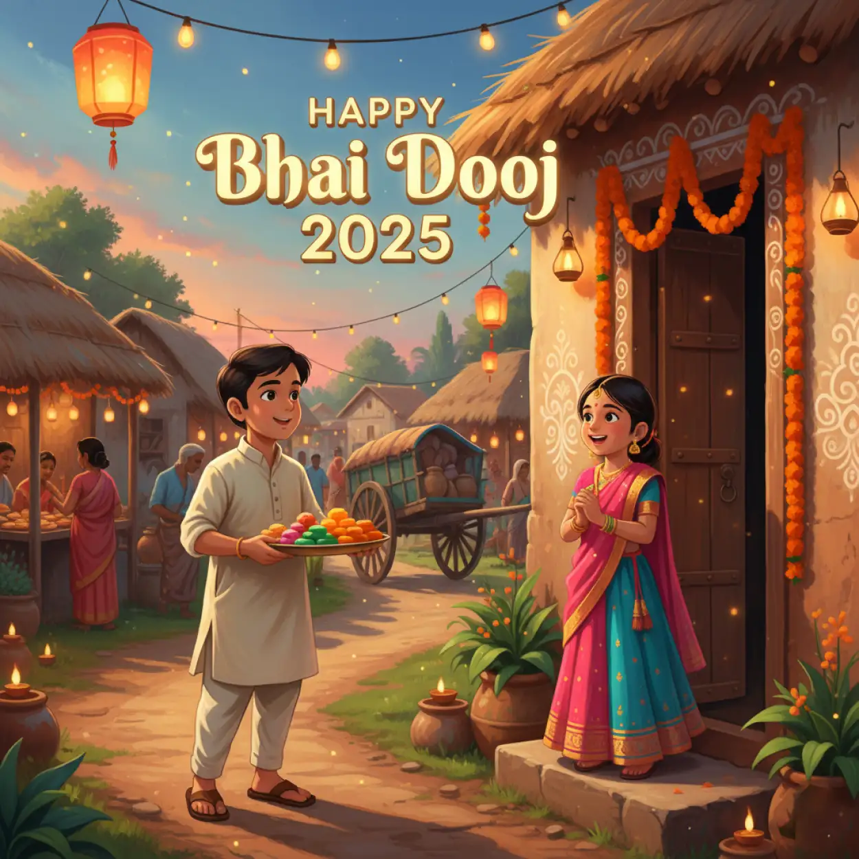 happy bhai dooj 2025 wishes for social media post