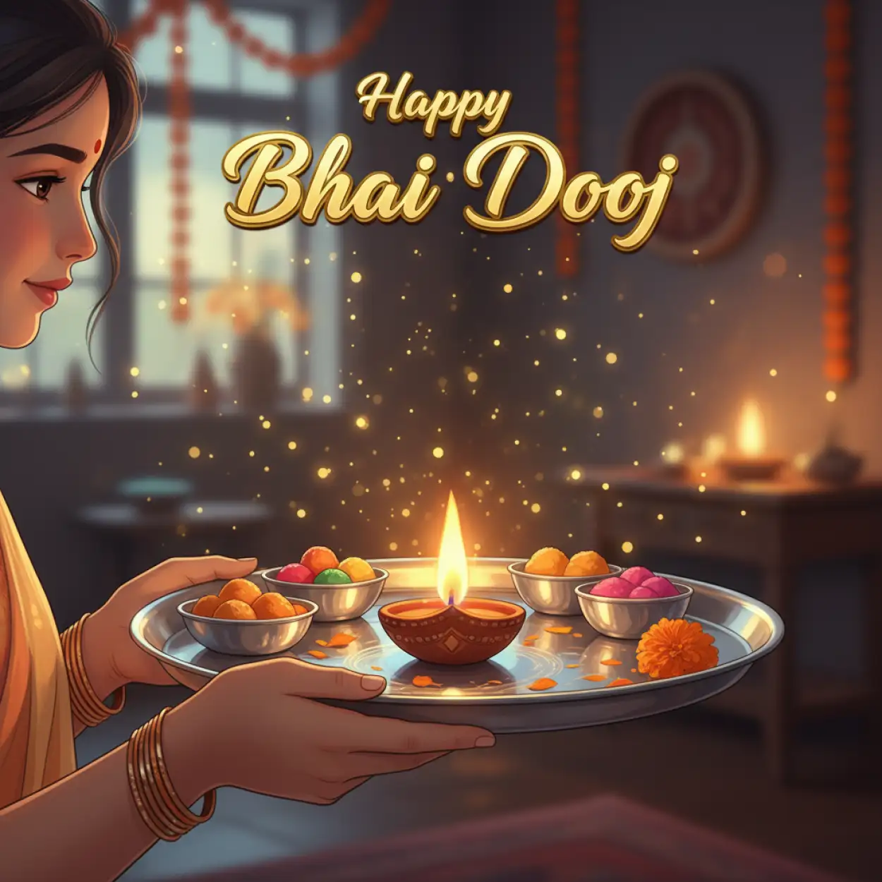 happy bhai dooj 2025 wishes text for greeting card