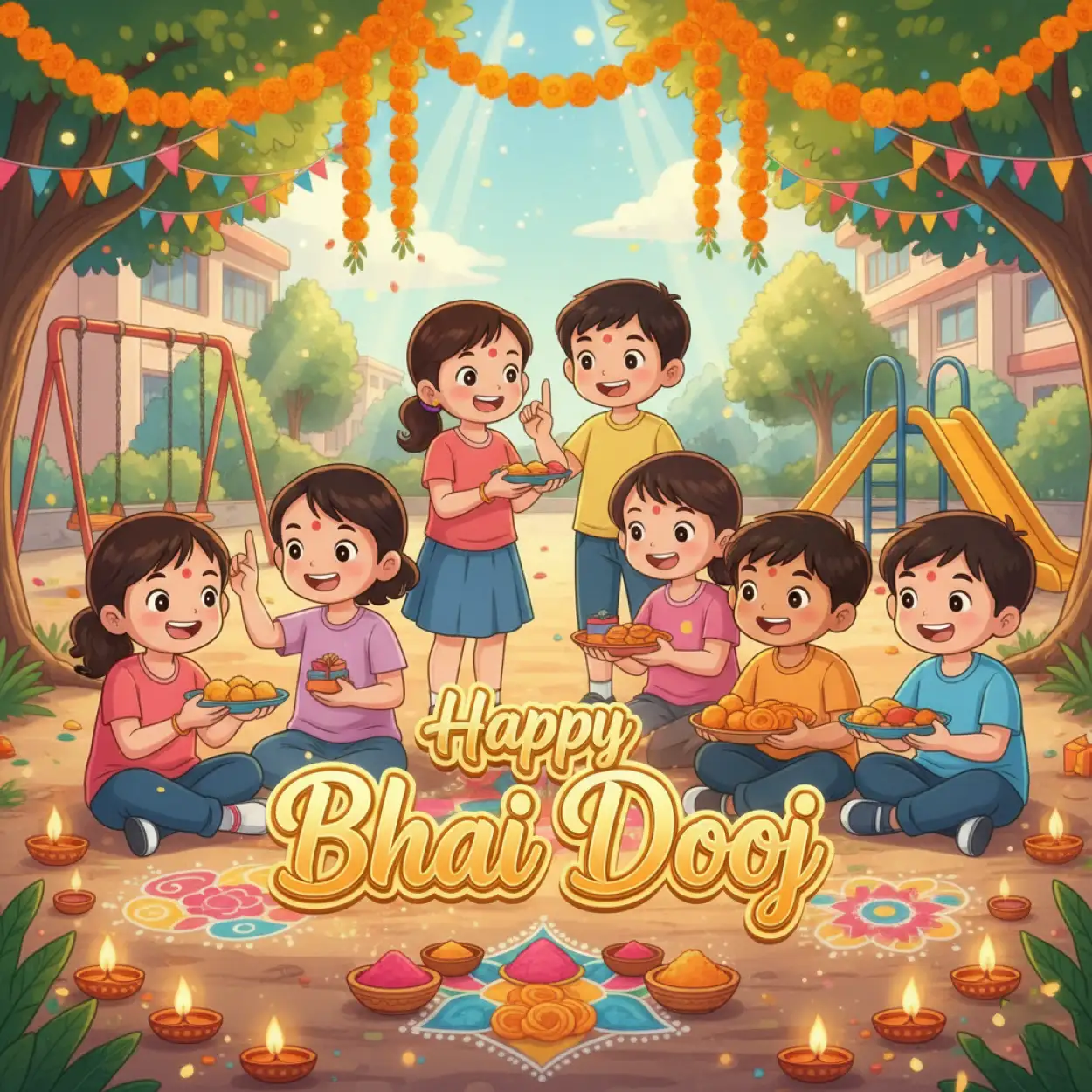 happy bhai dooj 2025 wishes with traditional background