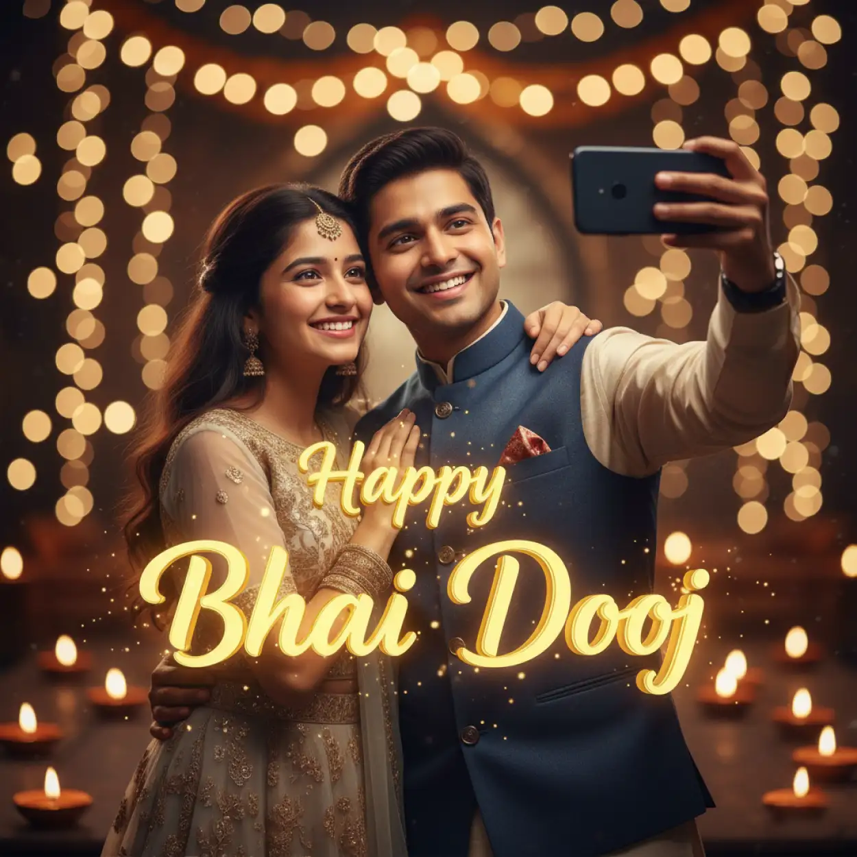 happy bhai dooj ai generated image prompt