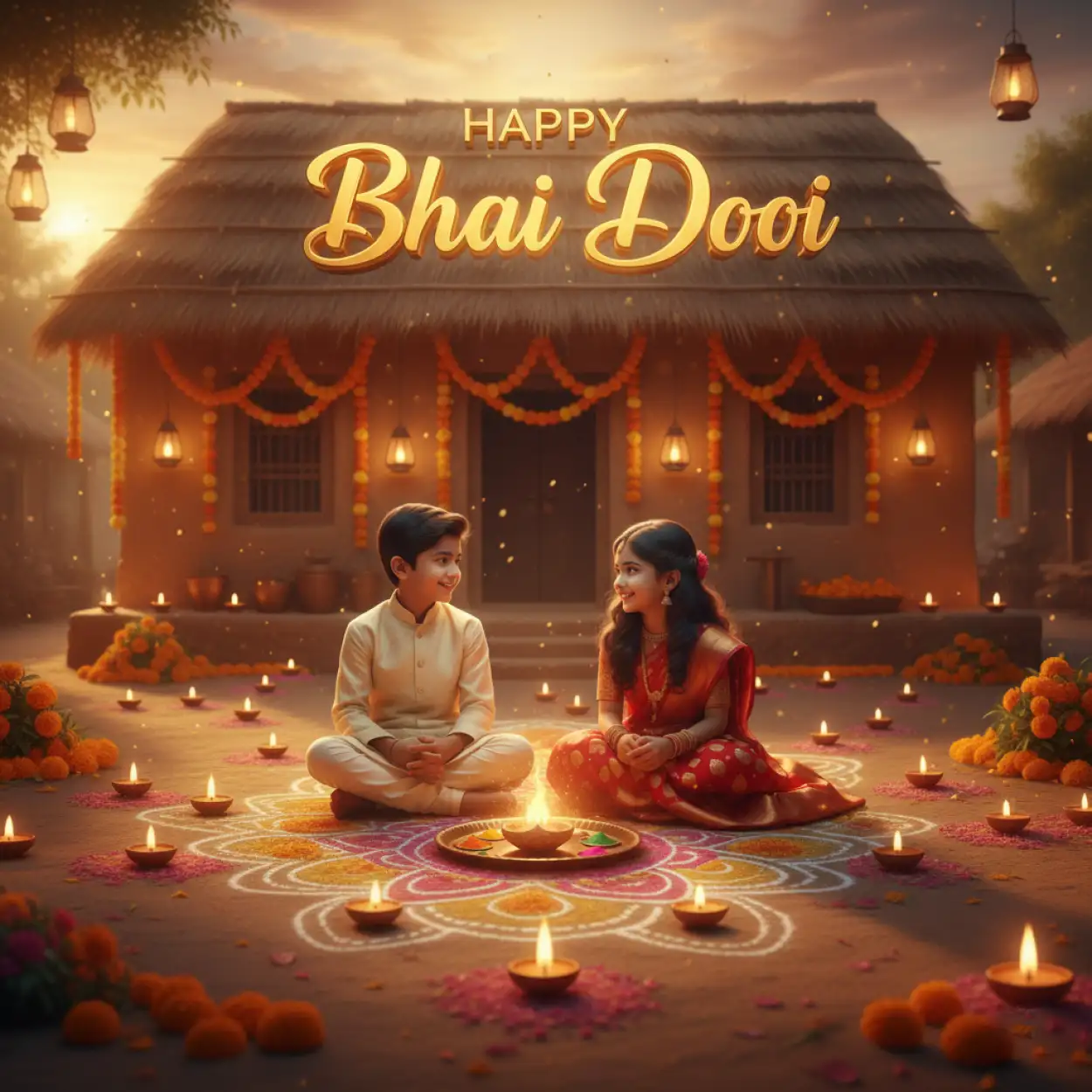happy bhai dooj diya and tilak background
