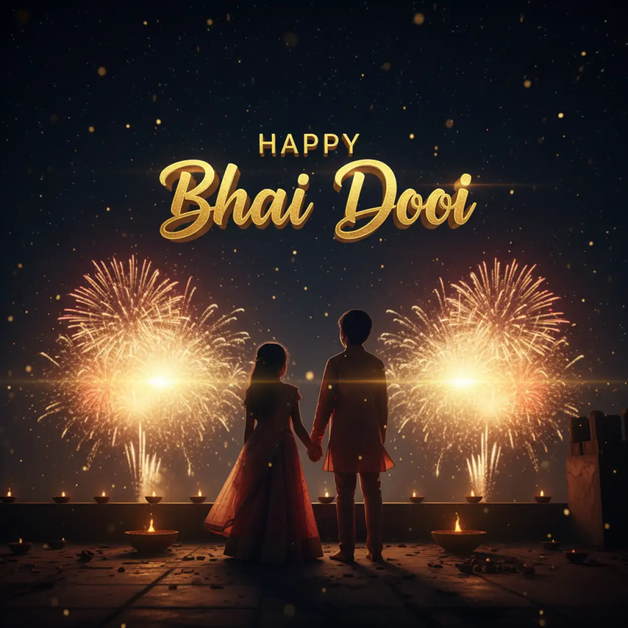 happy bhai dooj greeting card with name