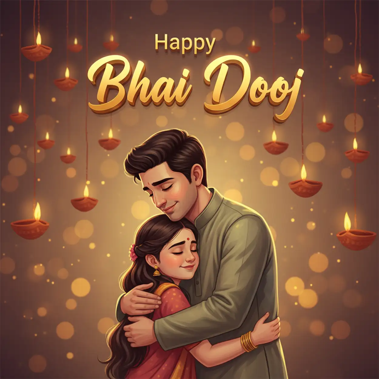 happy bhai dooj illustration for kids
