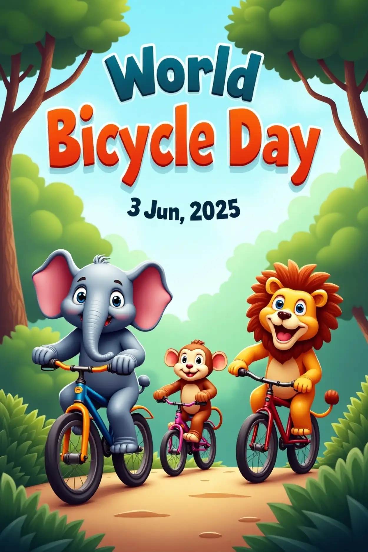happy bicycle day 3 june poster