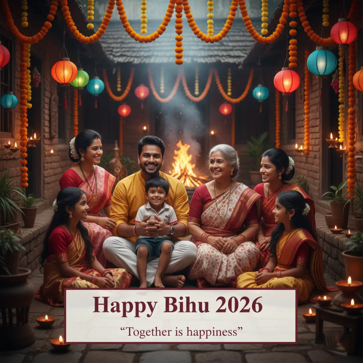 Free Download Happy Bihu 2026 Creative Wishes - High Quality Happy Bihu 2026 Background