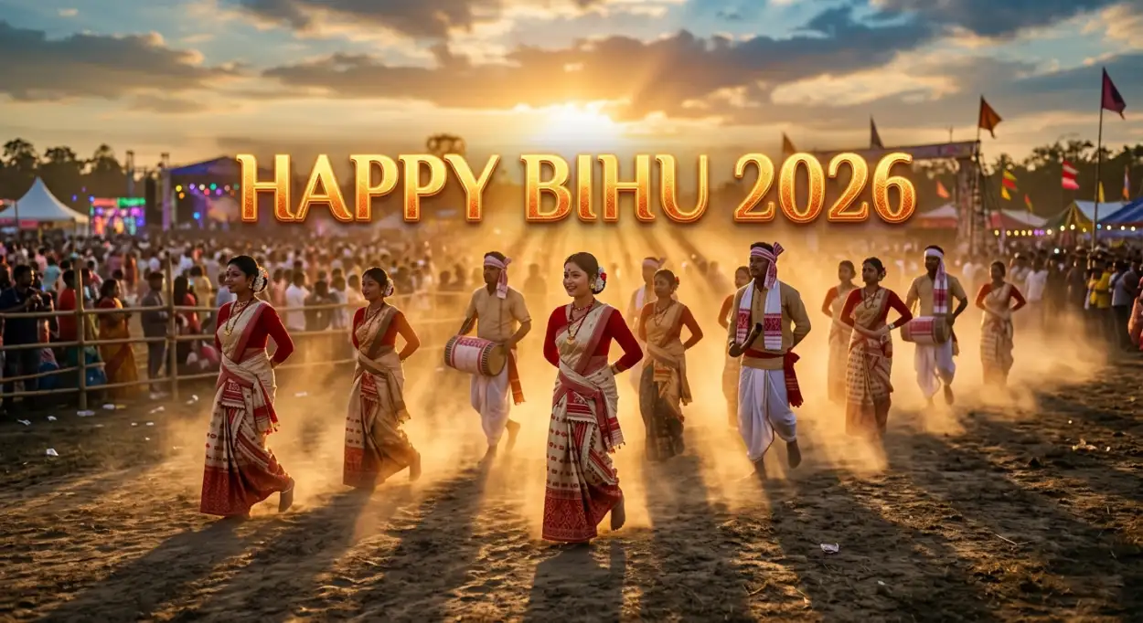 Free Download Happy Bihu 2026 Wishes Banner Png - High Quality Happy Bihu 2026 Wishes Transparent PNG
