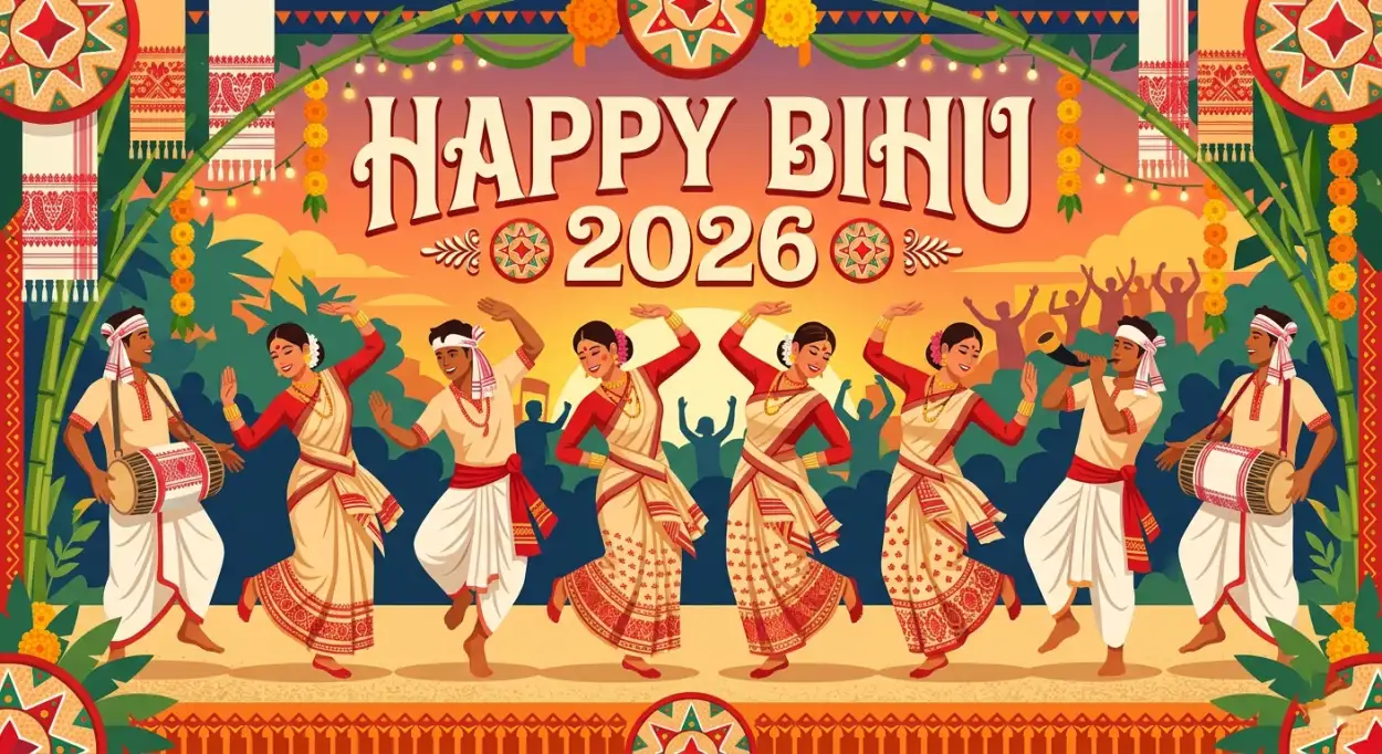 Free Download Happy Bihu 2026 Wishes Creative Design Ideas - High Quality Happy Bihu 2026 Wishes Image