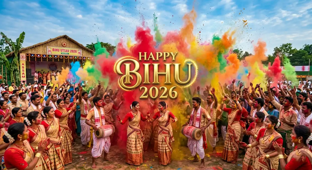 Free Download Happy Bihu 2026 Wishes Event Poster Design - High Quality Happy Bihu 2026 Wishes Image