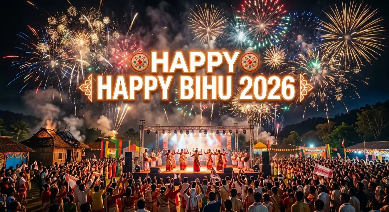 Free Download Happy Bihu 2026 Wishes Festival Elements Png - High Quality Happy Bihu 2026 Wishes Transparent PNG