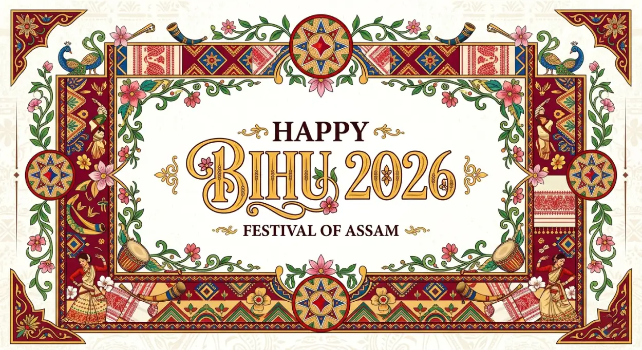 Free Download Happy Bihu 2026 Wishes In Assamese - High Quality Happy Bihu 2026 Wishes Image