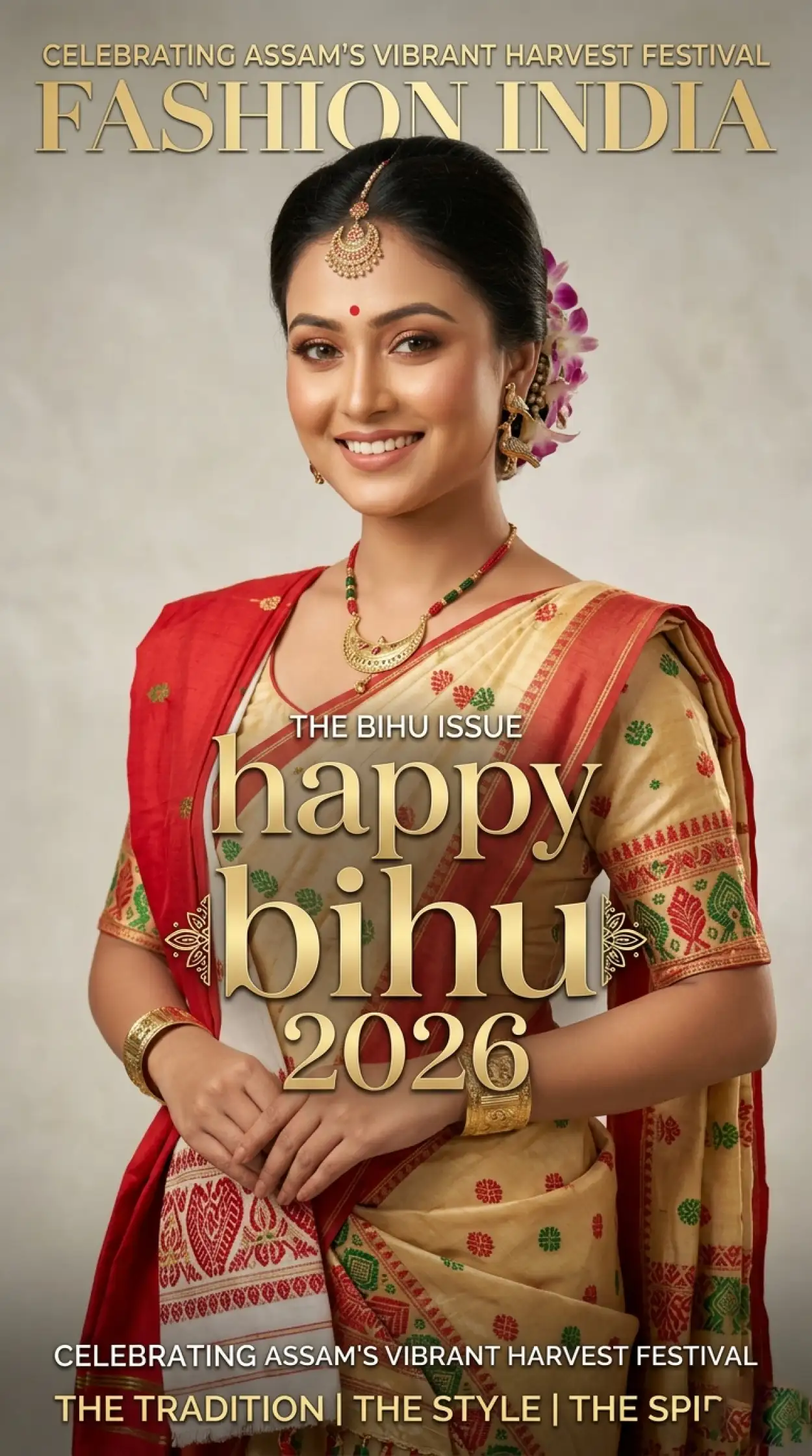 Free Download Happy Bihu 2026 Wishes Marketing Poster - High Quality Happy Bihu 2026 Wishes Image