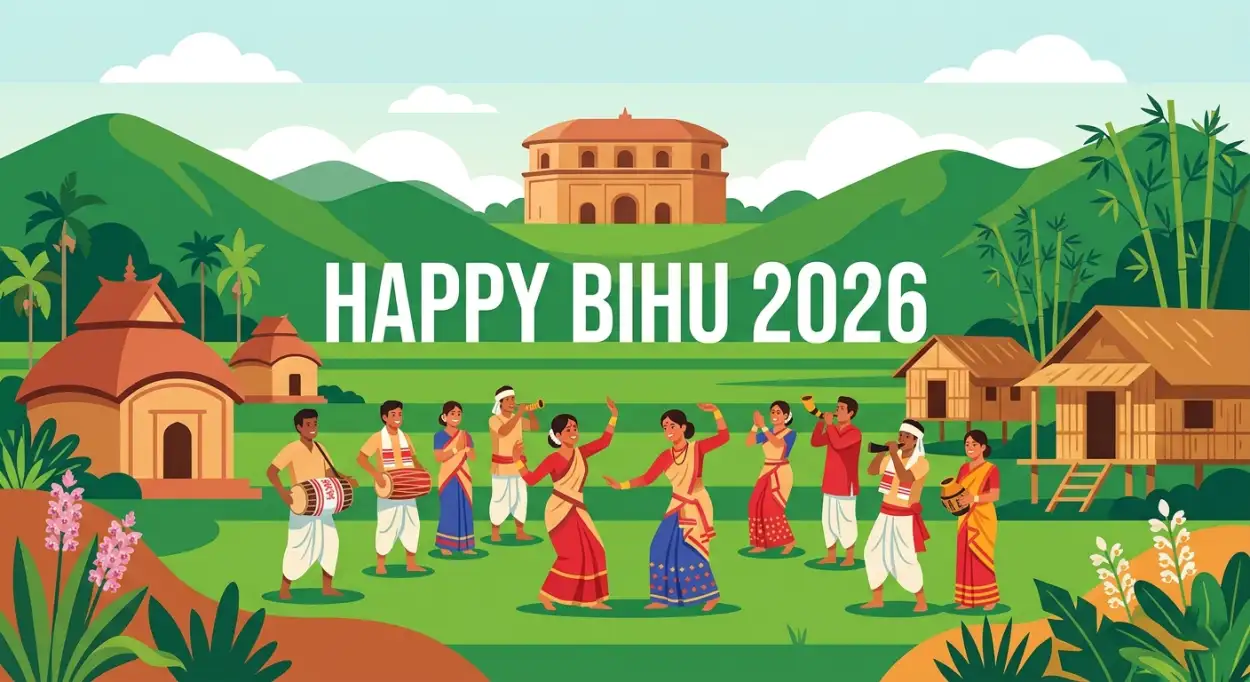 Free Download Happy Bihu 2026 Wishes Social Media Kit - High Quality Happy Bihu 2026 Wishes Image