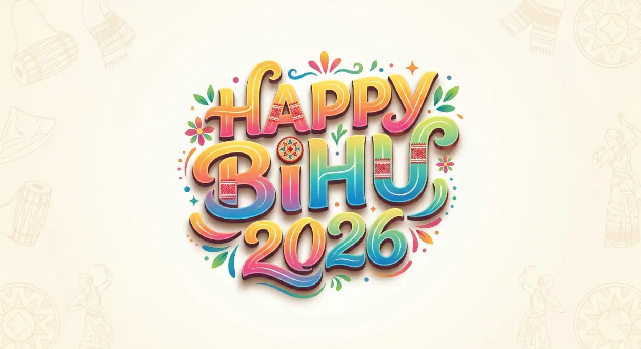 Free Download Happy Bihu 2026 Wishes Text Png Stylish Font - High Quality Happy Bihu 2026 Wishes Transparent PNG