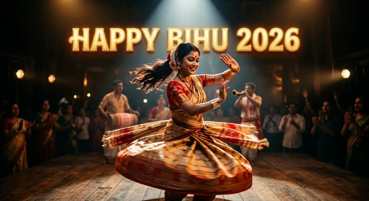 Free Download Happy Bihu 2026 Wishes Youtube Thumbnail - High Quality Happy Bihu 2026 Wishes Background Image