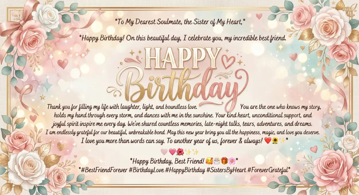 Free Download Happy Birthday Wishes For Best Friend Girl Long Text - High Quality Happy Birthday Wishes Image