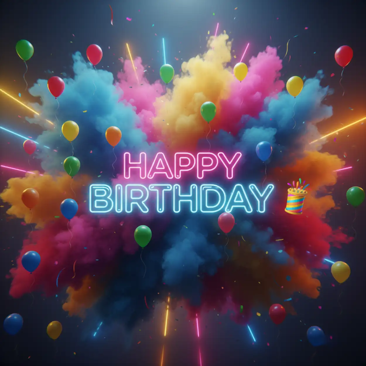 happy birthday wishes for whatsapp with colorful birthday elements