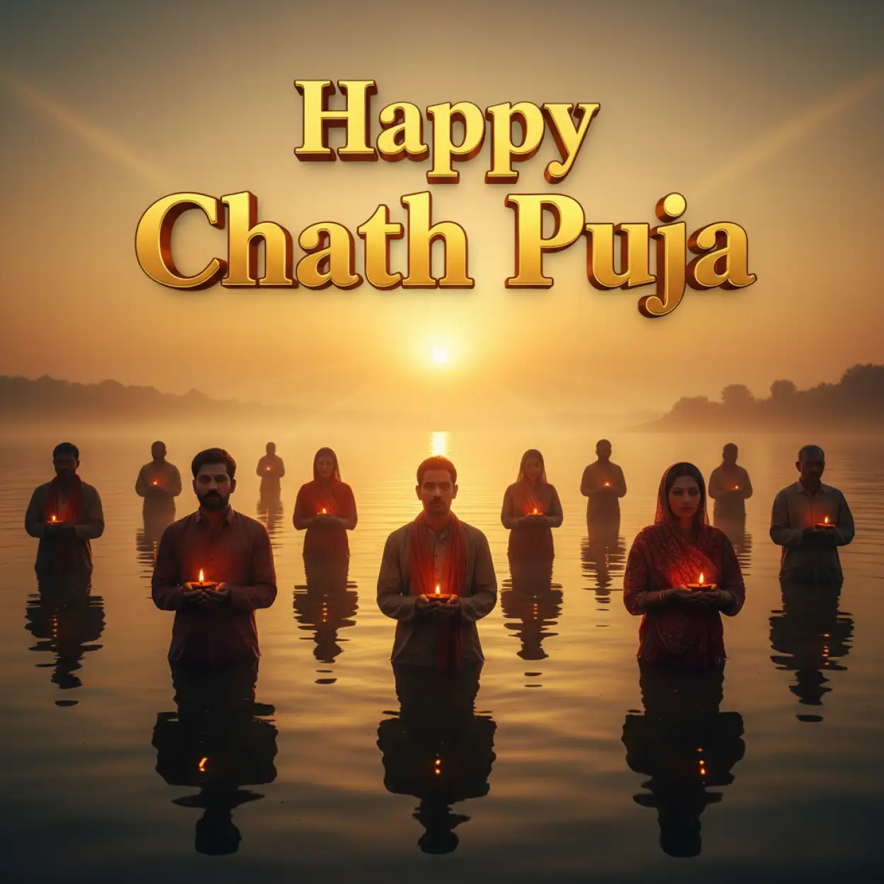 happy chhath puja 2025 devotional photo with surya dev