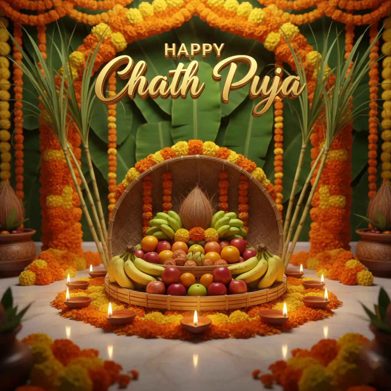 happy chhath puja 2025 hd background for canva template