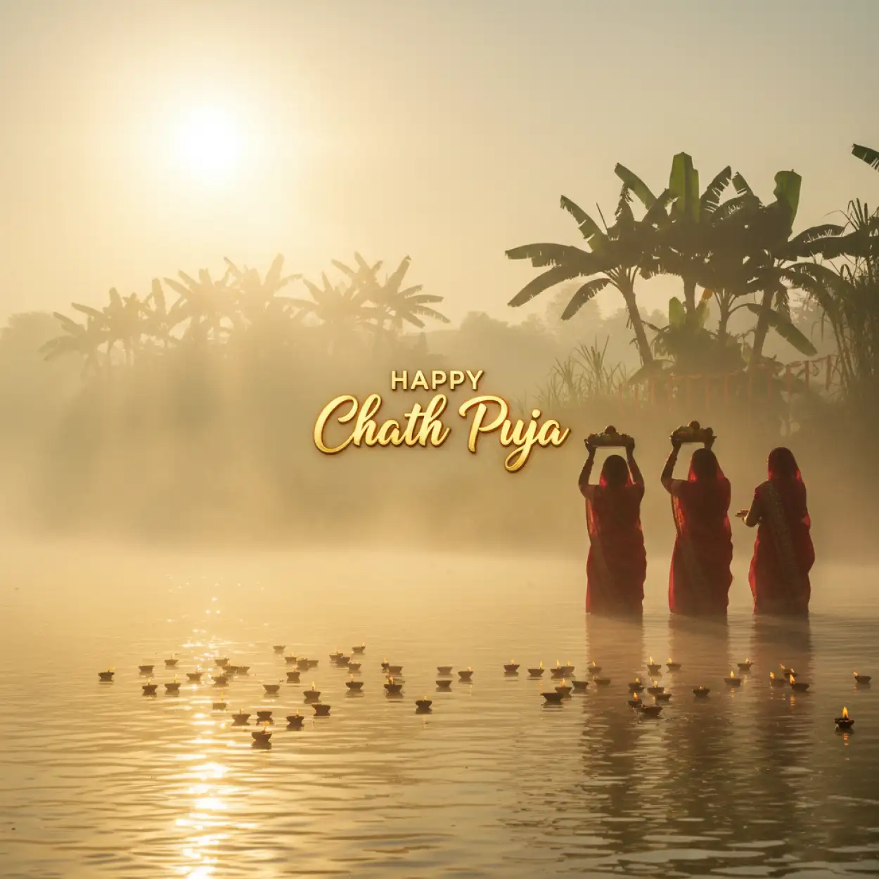 happy chhath puja 2025 quotes with morning sunrise