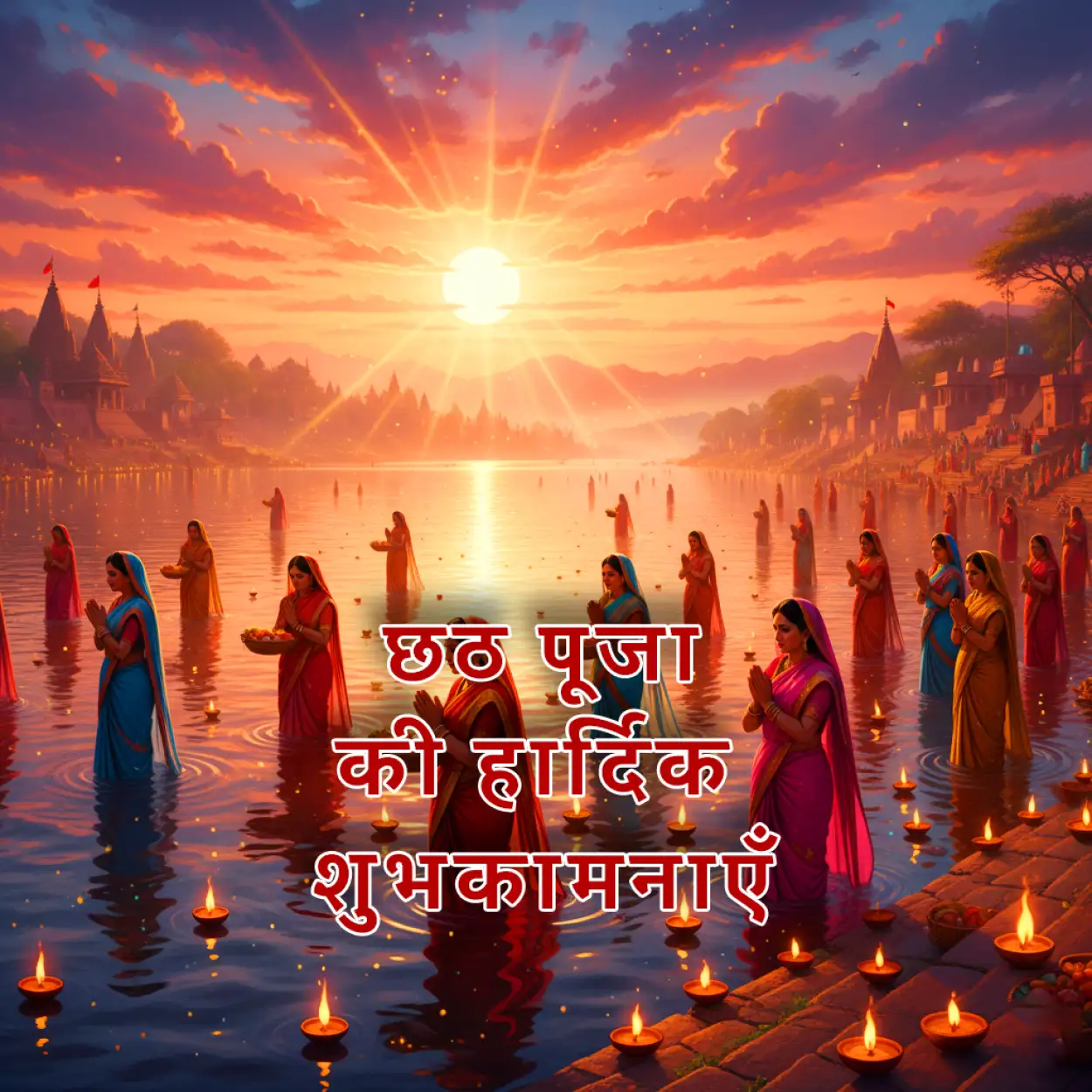 Free Download Happy Chhath Puja Photo With Hindi Message - High Quality Happy Chhath Puja Hindi Background