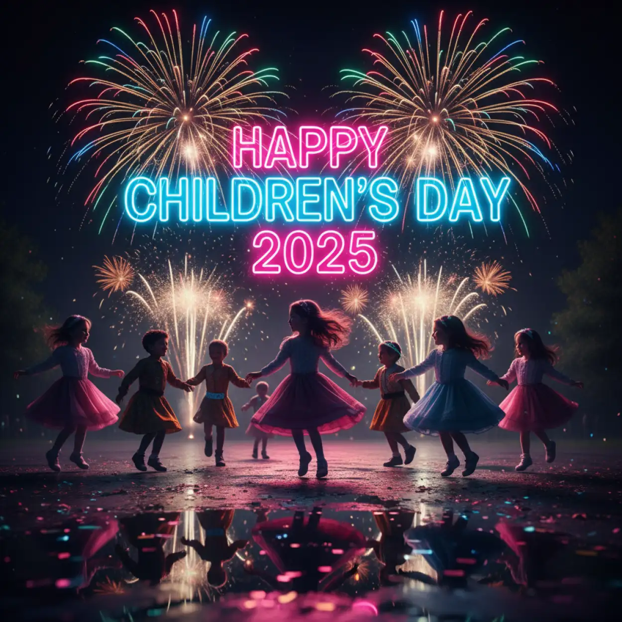 happy childrens day 2025 colorful balloons background