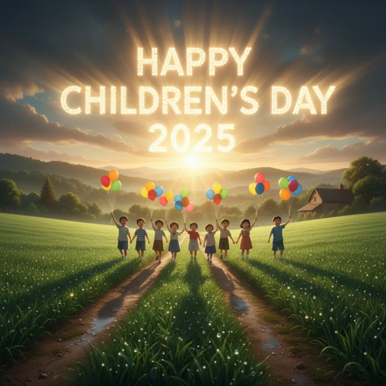 happy childrens day 2025 greeting card design