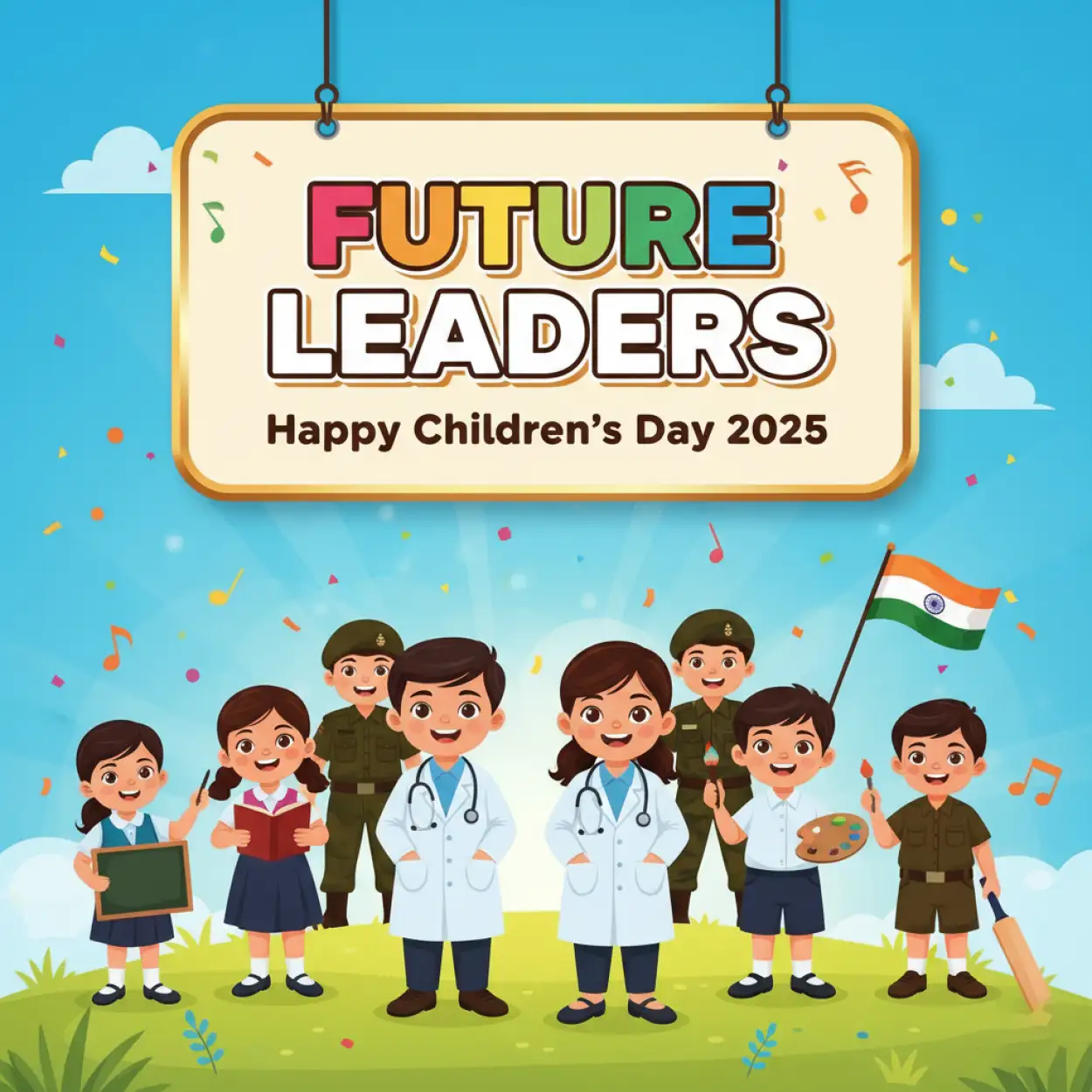 happy childrens day 2025 png banner for graphic designers