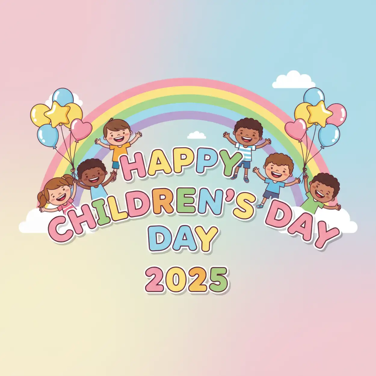 happy childrens day 2025 png text typography
