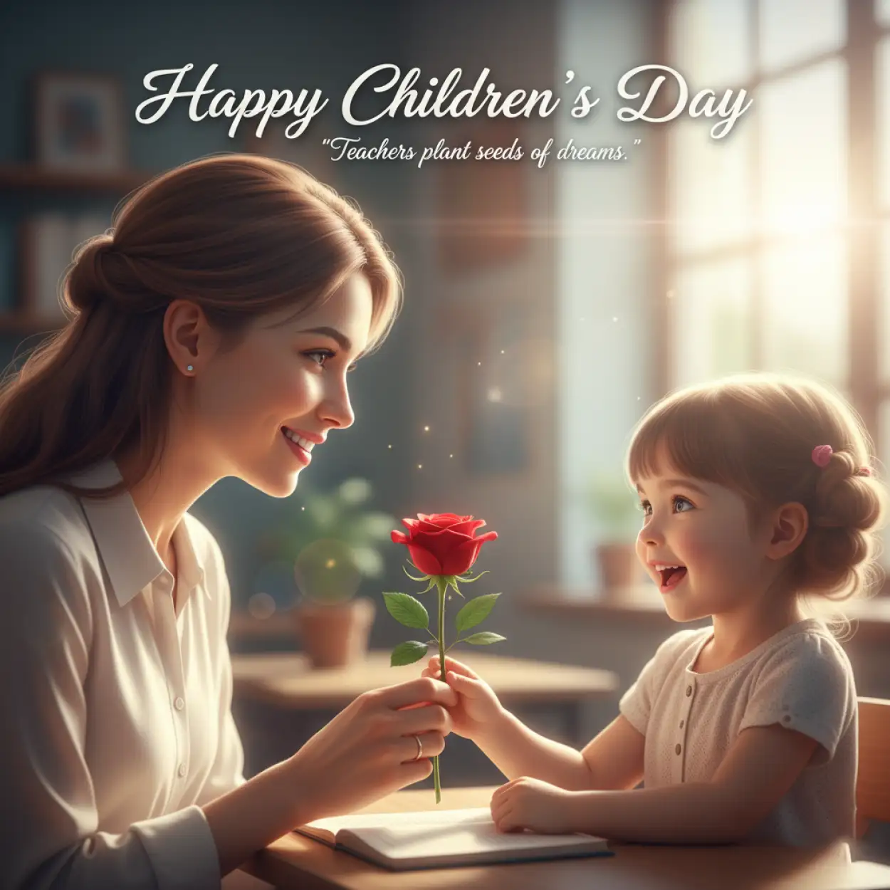 happy childrens day 2025 quotes with 3D text design