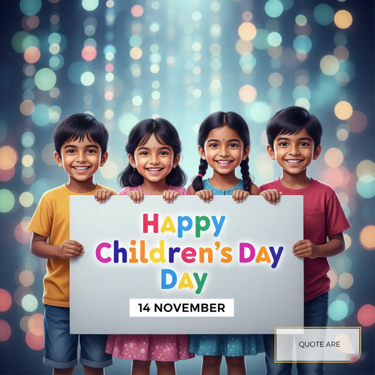 happy childrens day card design for students