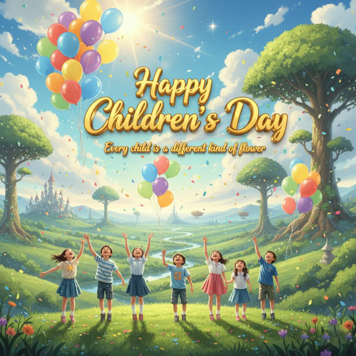 happy childrens day png with text quote