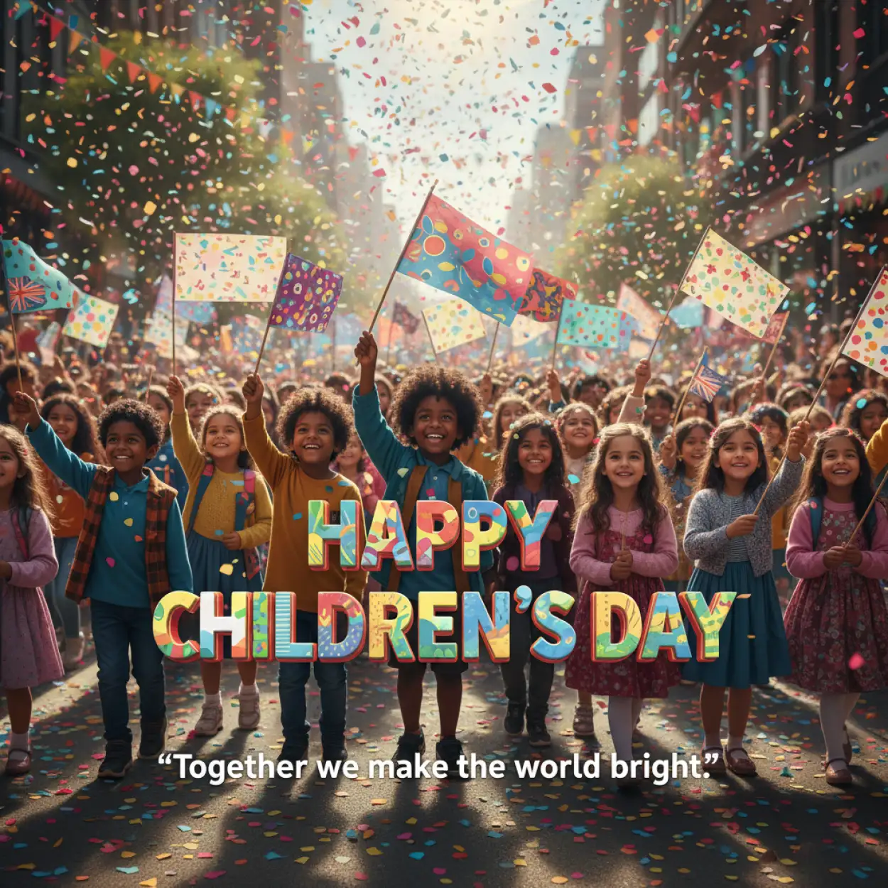 happy childrens day quotes with beautiful background