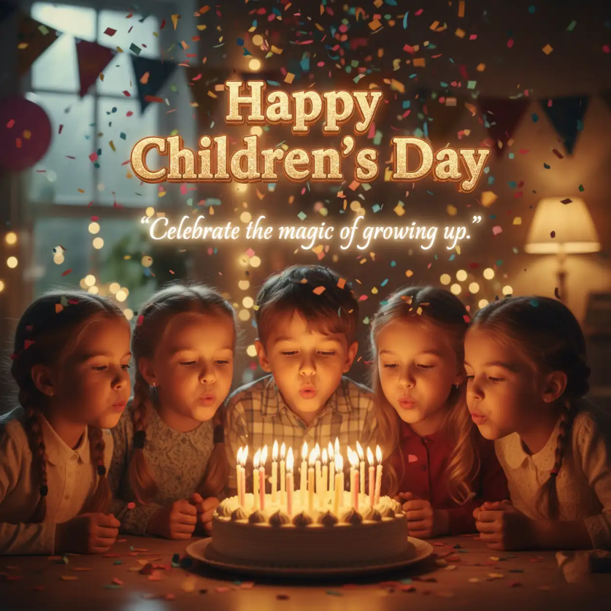 happy childrens day quotes with colorful background