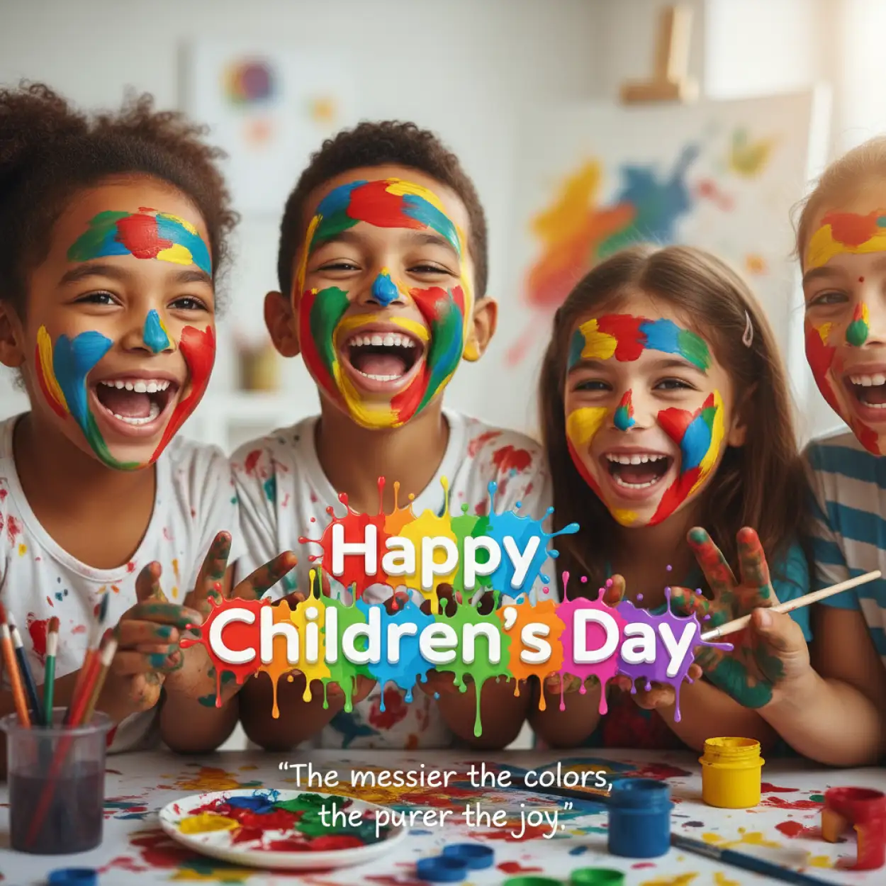 happy childrens day quotes with school background