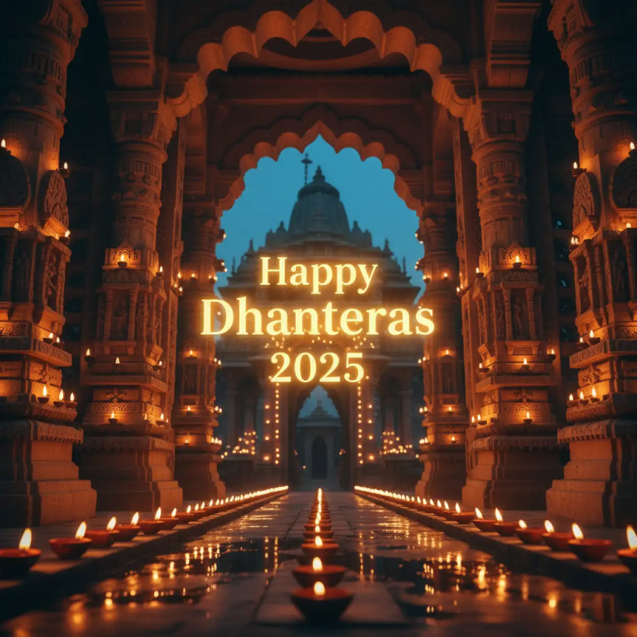 happy dhanteras 2025 greeting card design