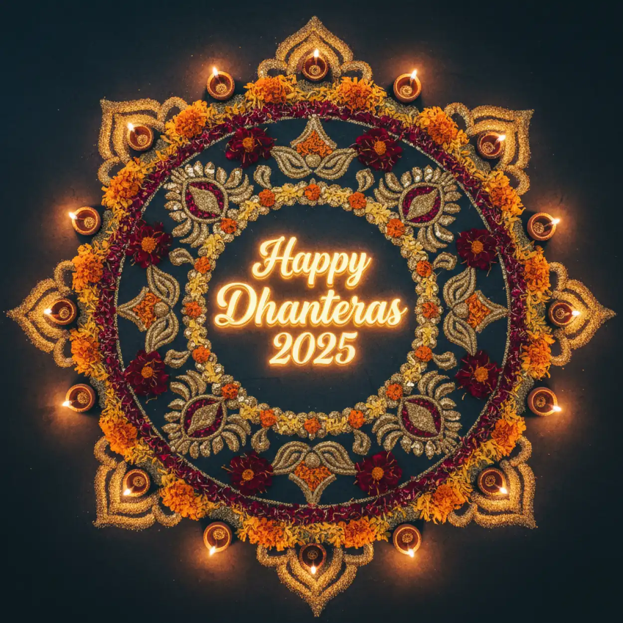 happy dhanteras 2025 image with your name edit online