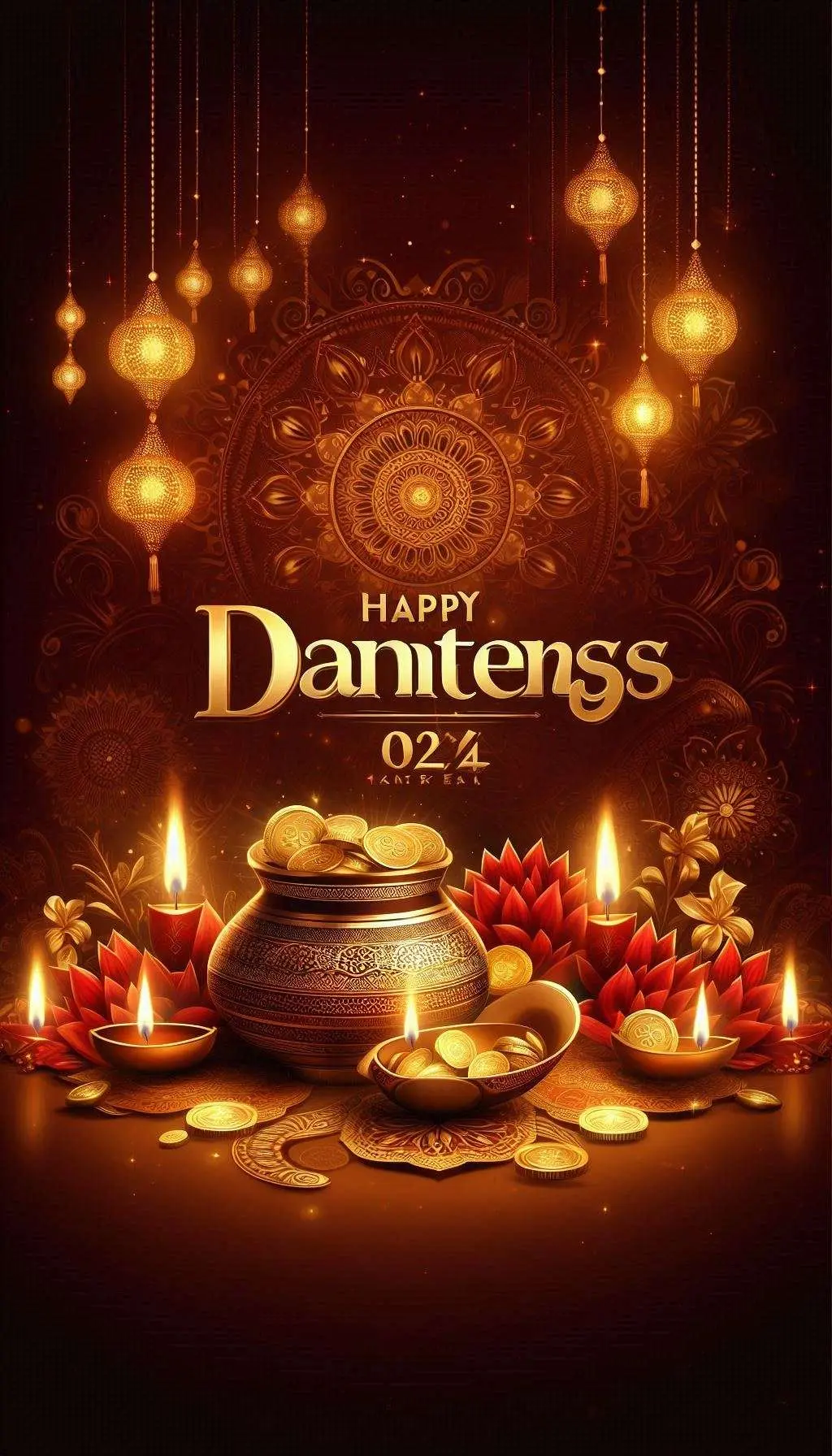 happy dhanteras diya lamp images