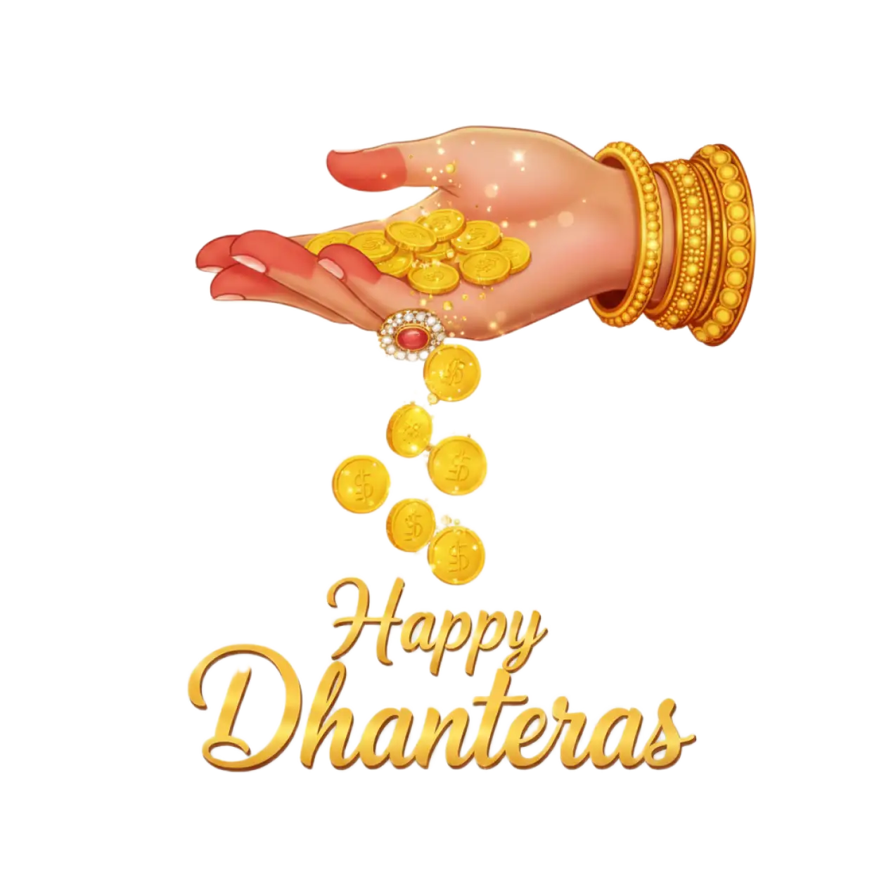 happy dhanteras png for greeting card