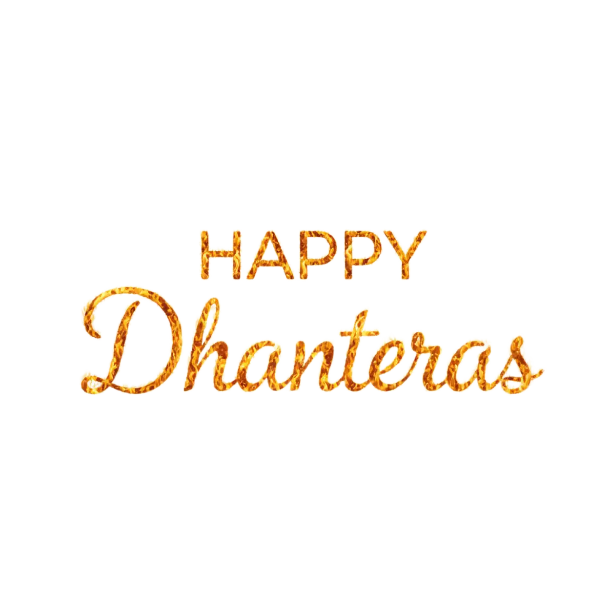happy dhanteras png gold text calligraphy