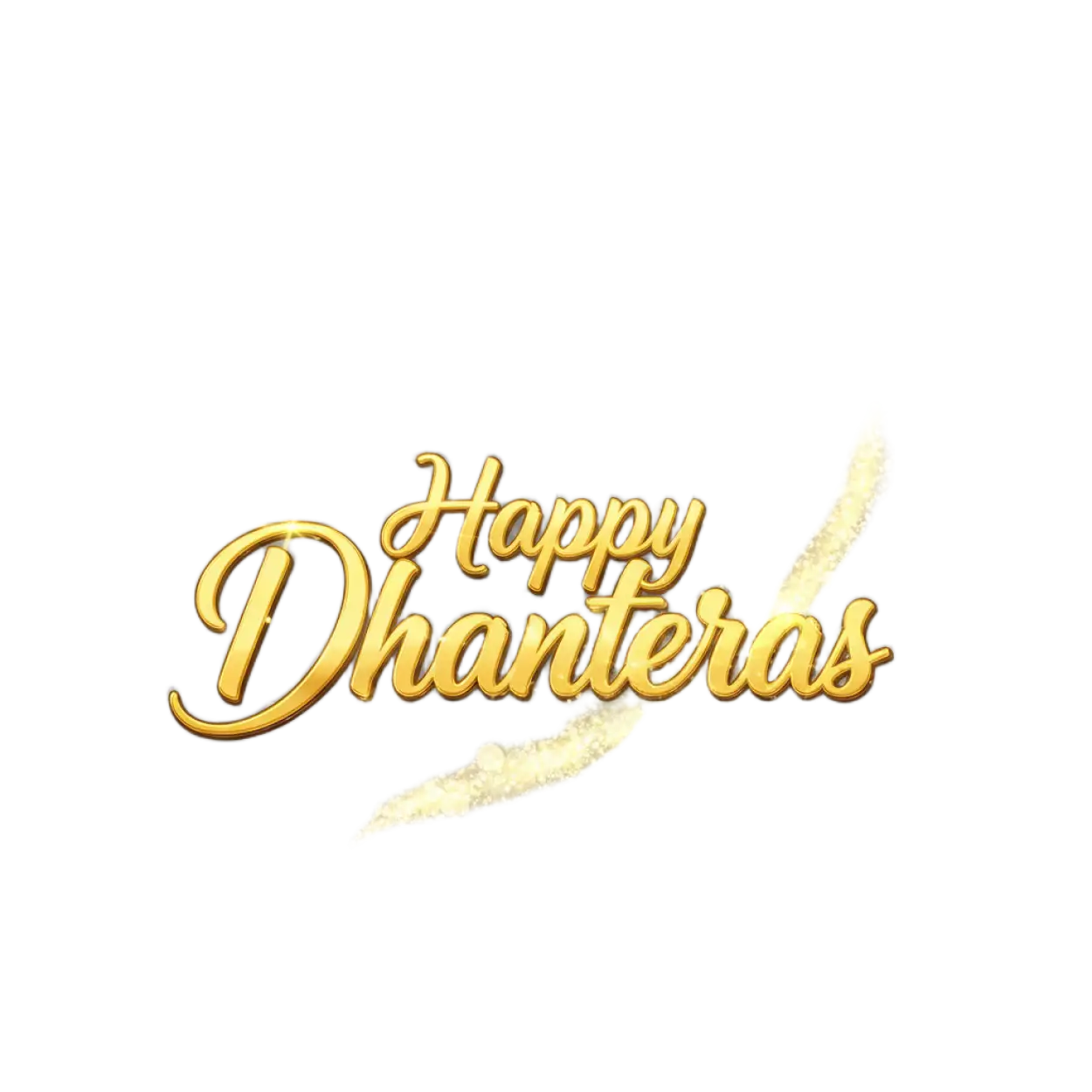 happy dhanteras png with glowing light effects
