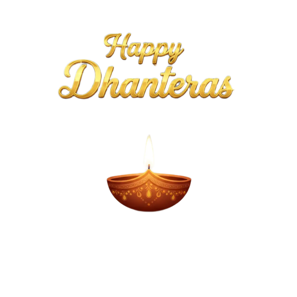 happy dhanteras png with shining diya