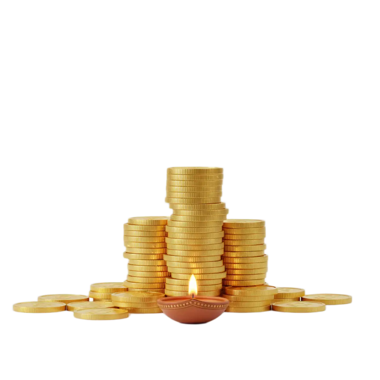 happy dhanteras png with silver coins