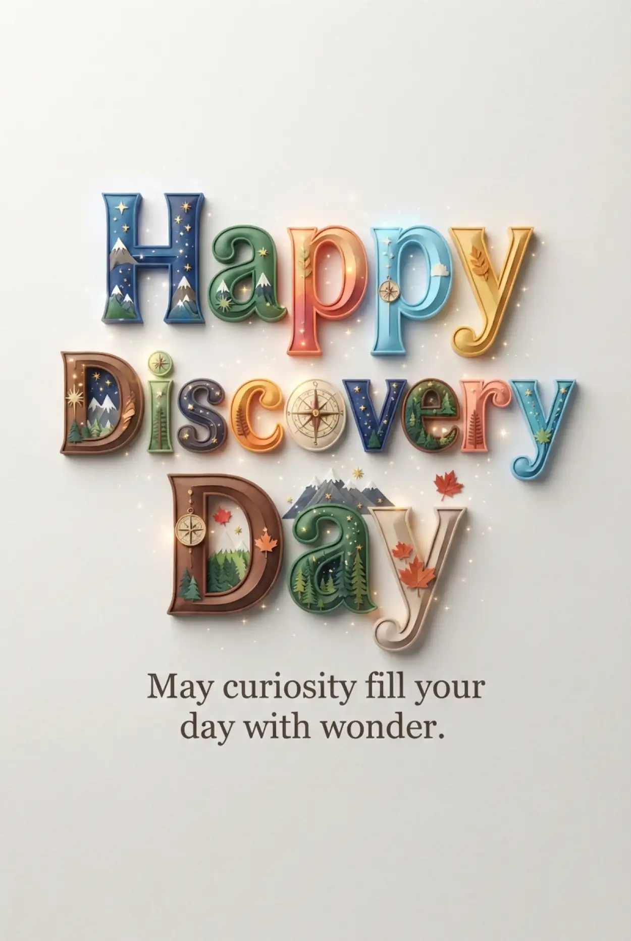 Free Download Happy Discovery Day Typography - High Quality Discovery Day 2026 Image
