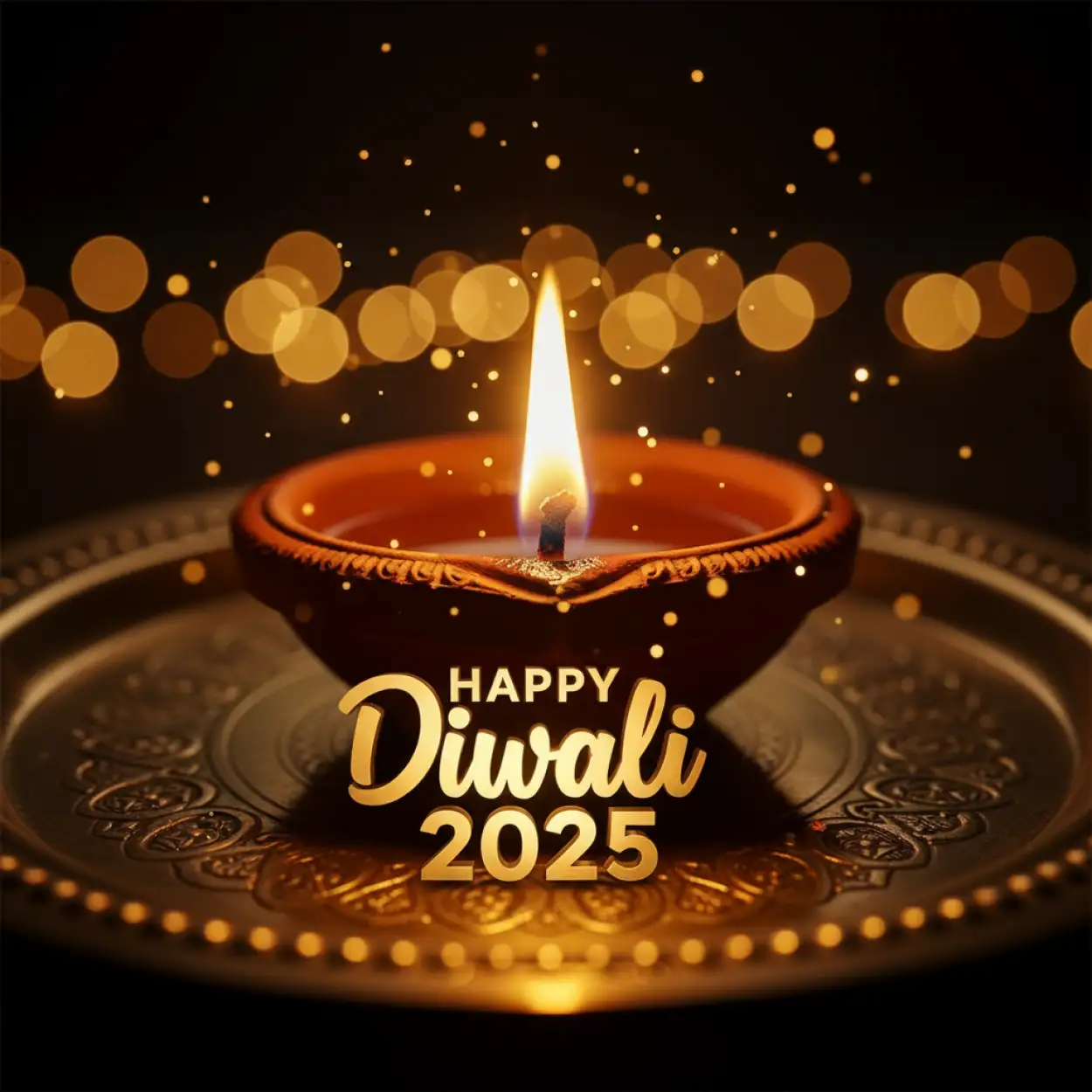 Free Download Happy Diwali 2025 Luxury Wallpaper In Gold And Red Theme - High Quality Happy Diwali 2025 Background